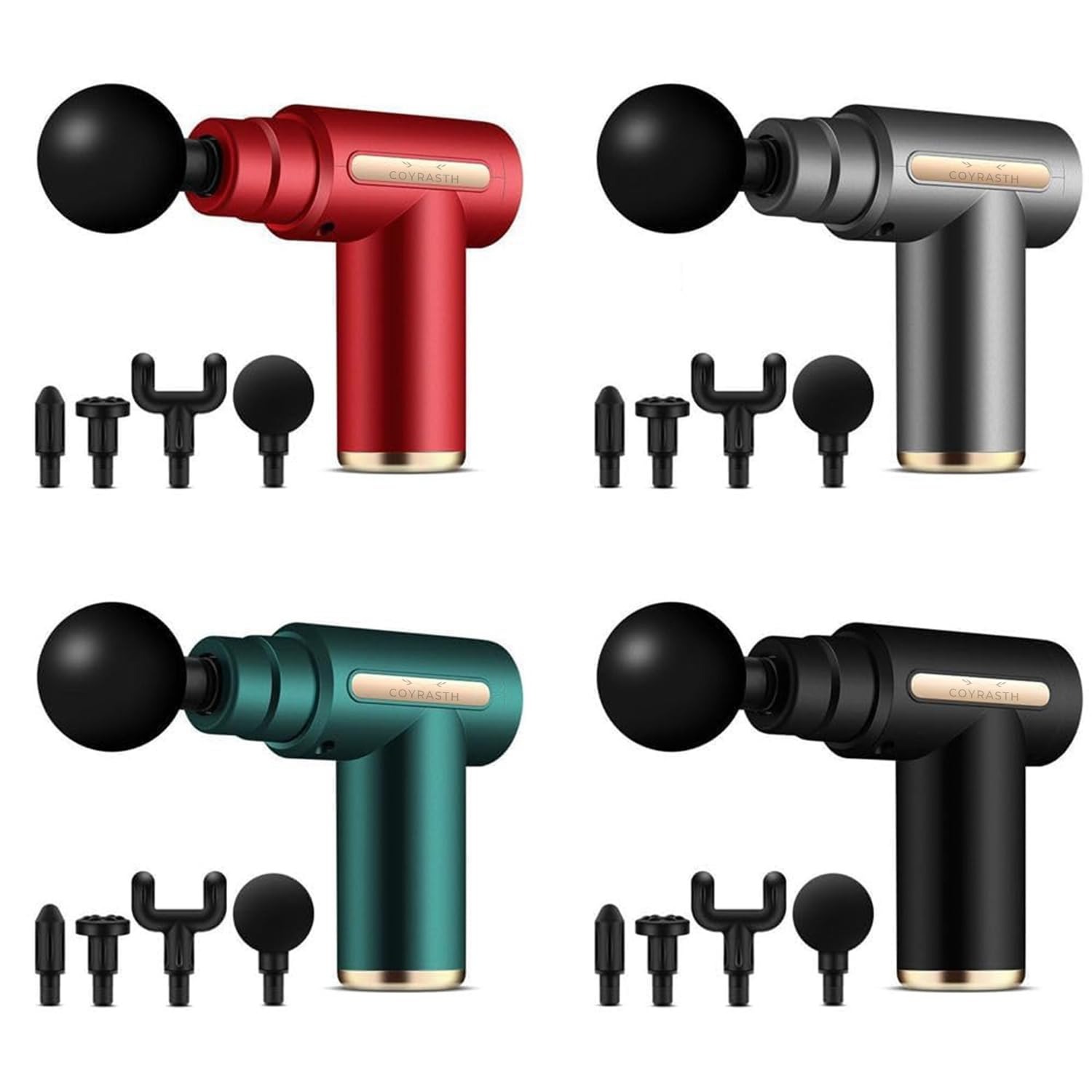 Portable Massage Gun for Pain Relief, Unisex Deep Tissue Massage Gun, Muscle Relaxing Body Massage Machine for Home, Handheld 6 Speed with 4 Heads (BLACK)