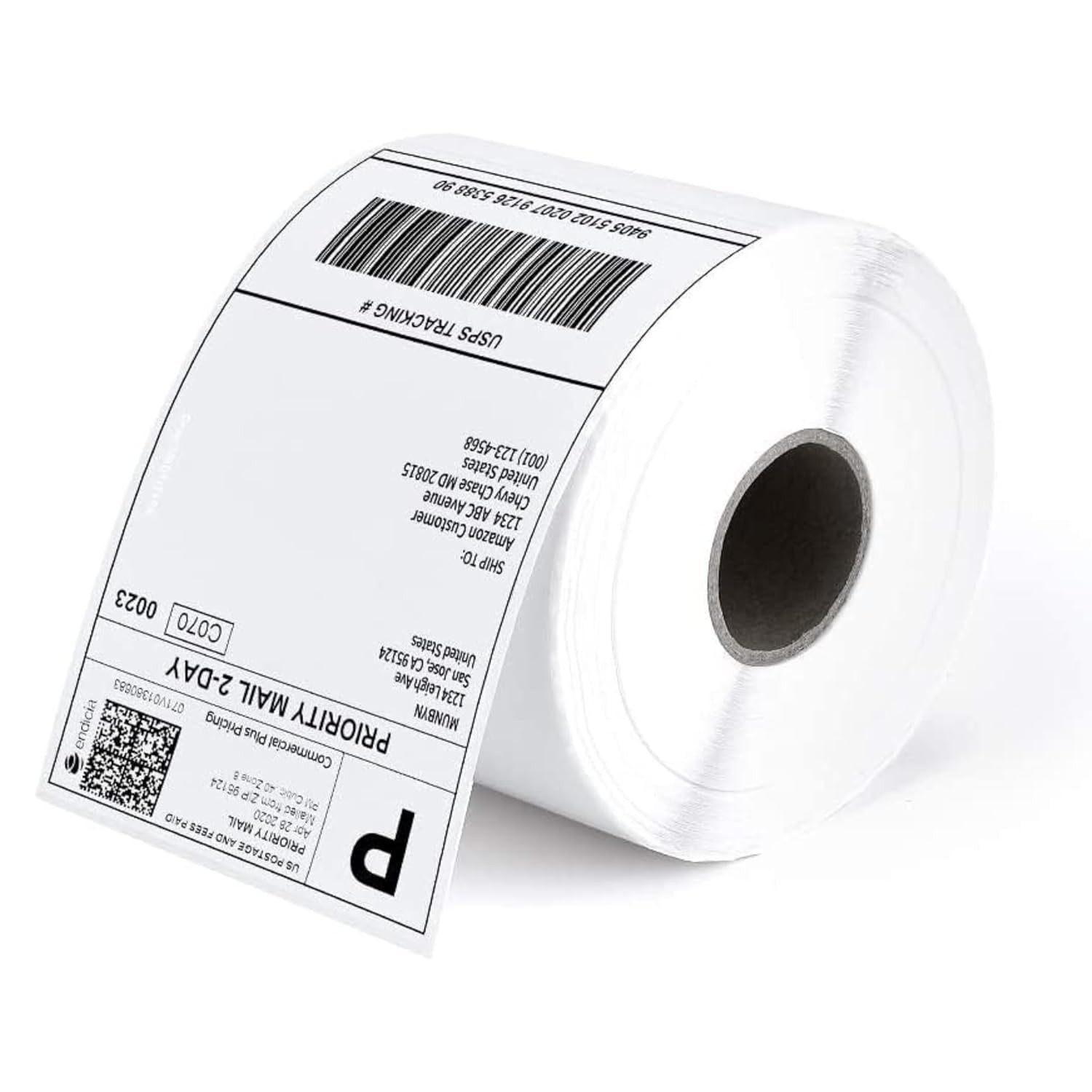 100mm x 150mm Direct Thermal Shipping Labels, 4"x 6" Sticker Rolls, 400 Labels per Roll, Strong Adhesive, Barcode Compatible for E-Commerce Couriers - Pack of 1 (400 Labels)