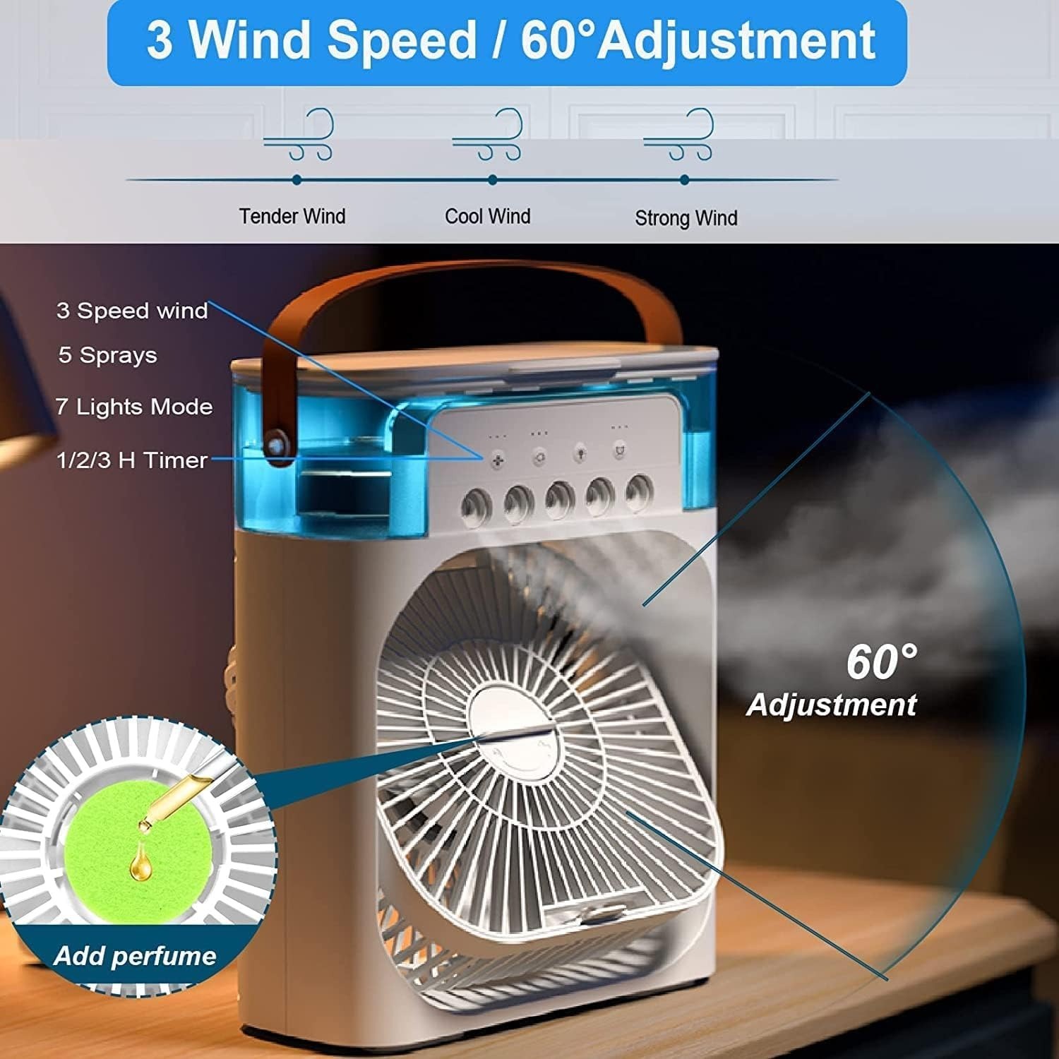 Mini cooler for room cooling mini cooler ac portable air conditioners for Home Office Artic Cooler 3 In 1 Conditioner Humidifier Purifier Mini Cooler air (Multicolor)