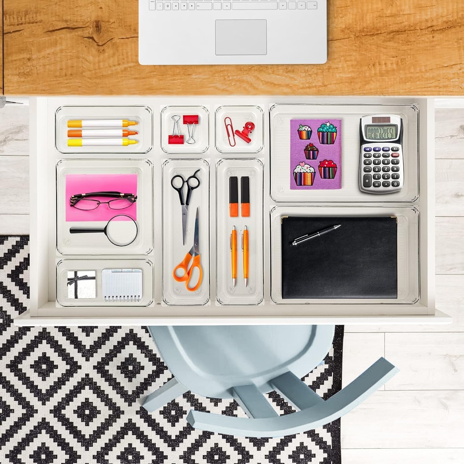 Acrylic Cosmetics Drawer Organizer Storage Bins With Various Size For Kitchen, Office, Bathroom, Vanity Makeup Organiser