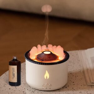 Humidifier Oil Diffuser with Flame Diffuser Cool Mist Humidifier with 2 Mist Modes Auto-Off Safety Protection Aromatherapy Diffusers for Home Office Bedroom 360ml
