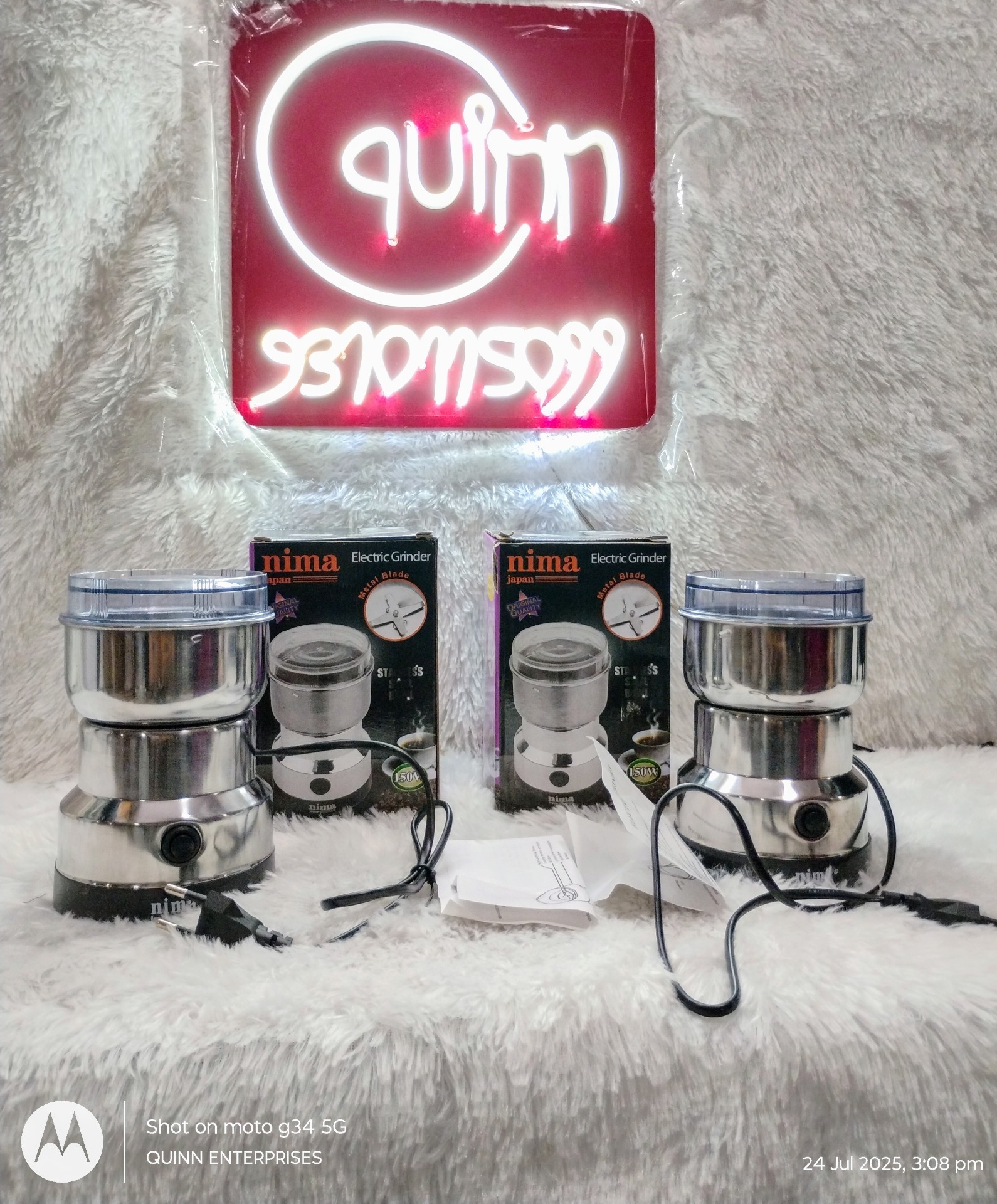 Nima Stainless Steel Multifunctional Electric Grinder & Coffee Maker - Mini Spice, Coffee, And Masala Grinder For Beans, Nuts, And Grains - Household Mixer Grinder (Silver)