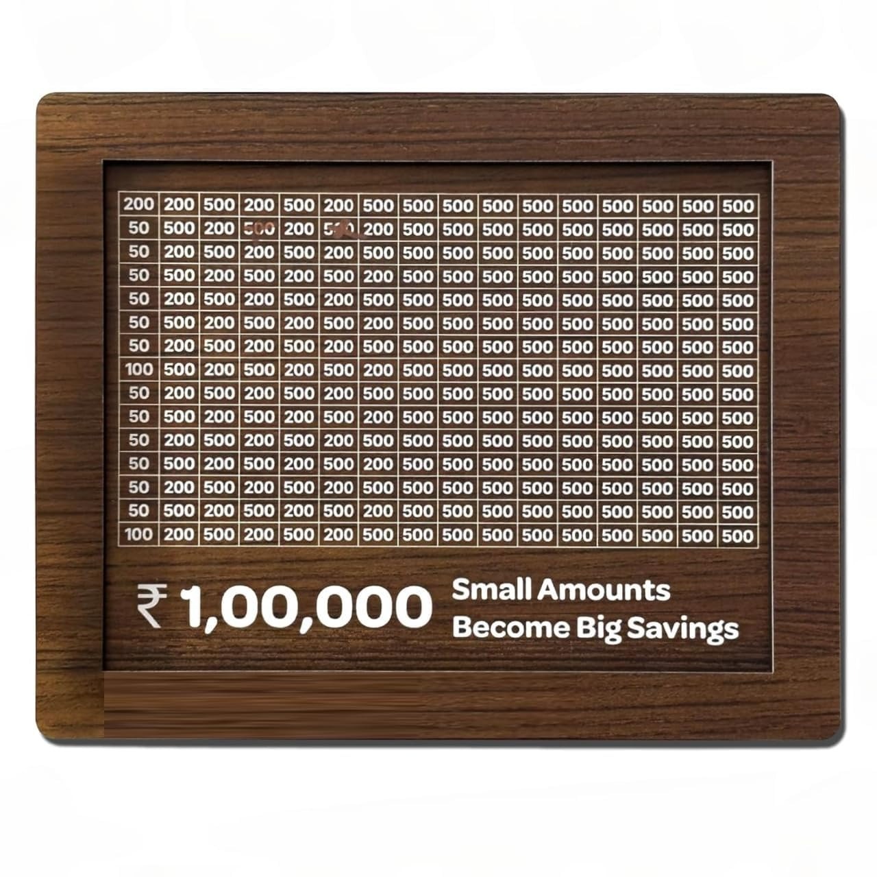 Money Saving Box for Kids & Adults, Coin Box, Savings Box, Piggy Bank, Smart Money Box, Wooden Coin Box, Money Saver, Piggy Bank with Numbers, Target 100000 Rupees Savings Box