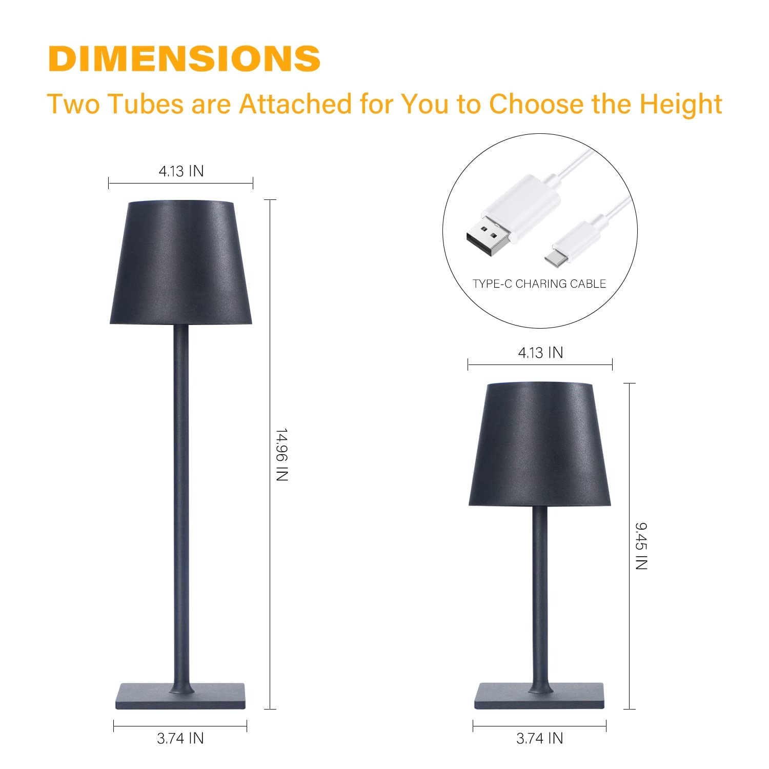 Minimalistic Table Lamp 4 Color Step Less Dimming by Touch  Indoor and Outdoor Table Lamp with Stylish Rounded Design for Home, Restaurant
