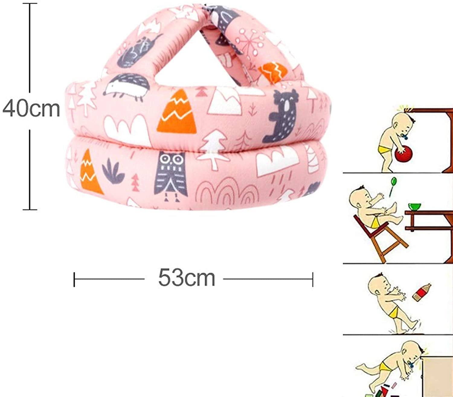 ( China ) Anti-Collision Safety Helmet with Chin Strap for Baby Boys & Girls - Toddler Protective Hat for Crawling, Running & Walking