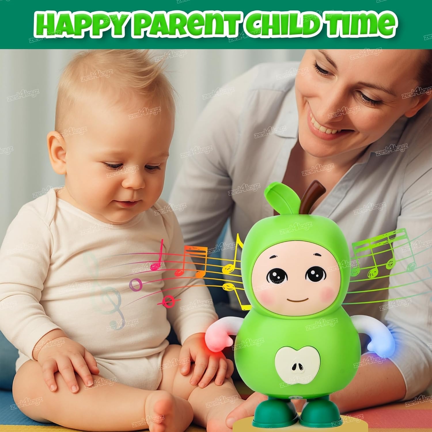 Musical Dancing Apple Toy for Kids with Light and Sound Swinging Action Cute Fruit-Themed Figures Sound Toy for Toddlers Boys and Girls 12 Months+