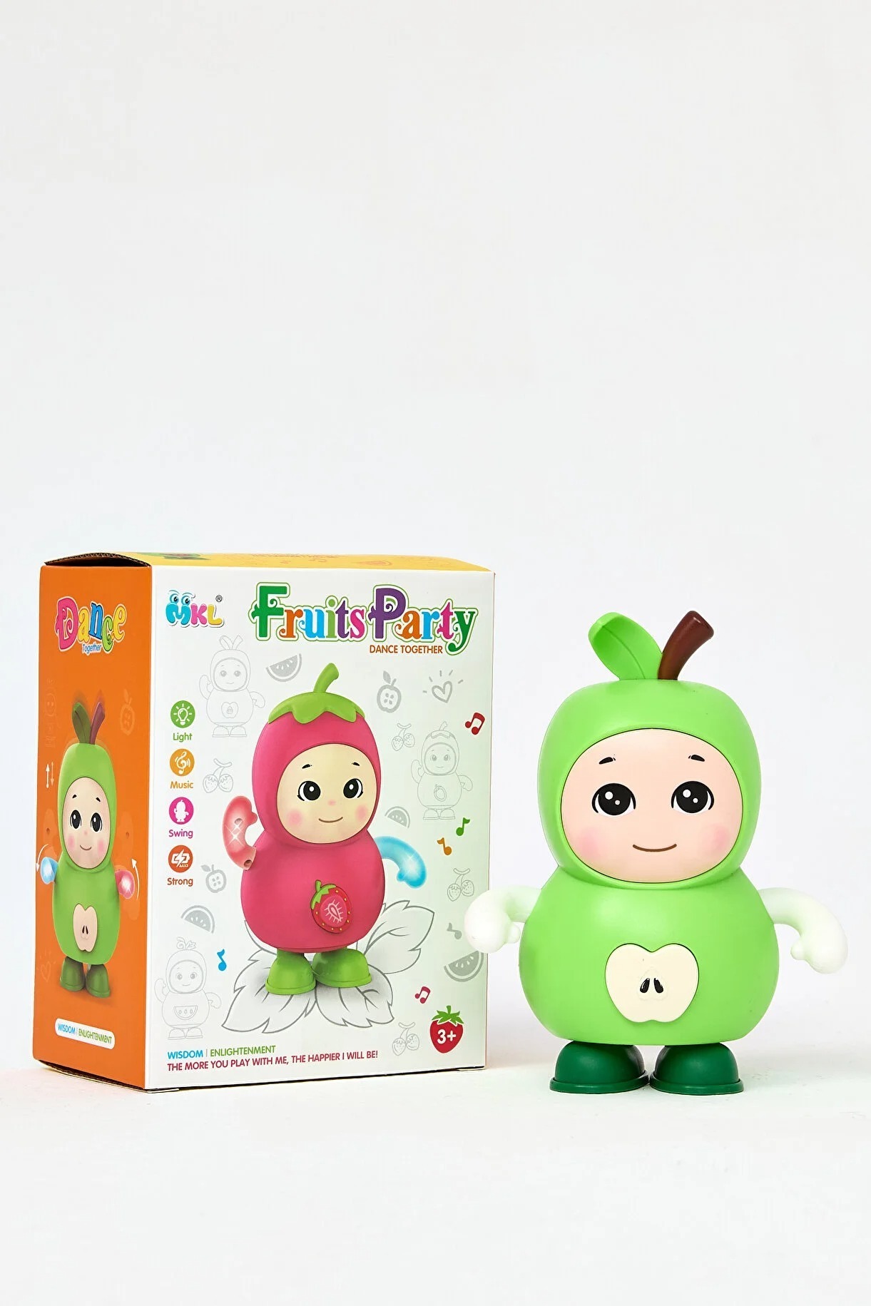 Musical Dancing Apple Toy for Kids with Light and Sound Swinging Action Cute Fruit-Themed Figures Sound Toy for Toddlers Boys and Girls 12 Months+