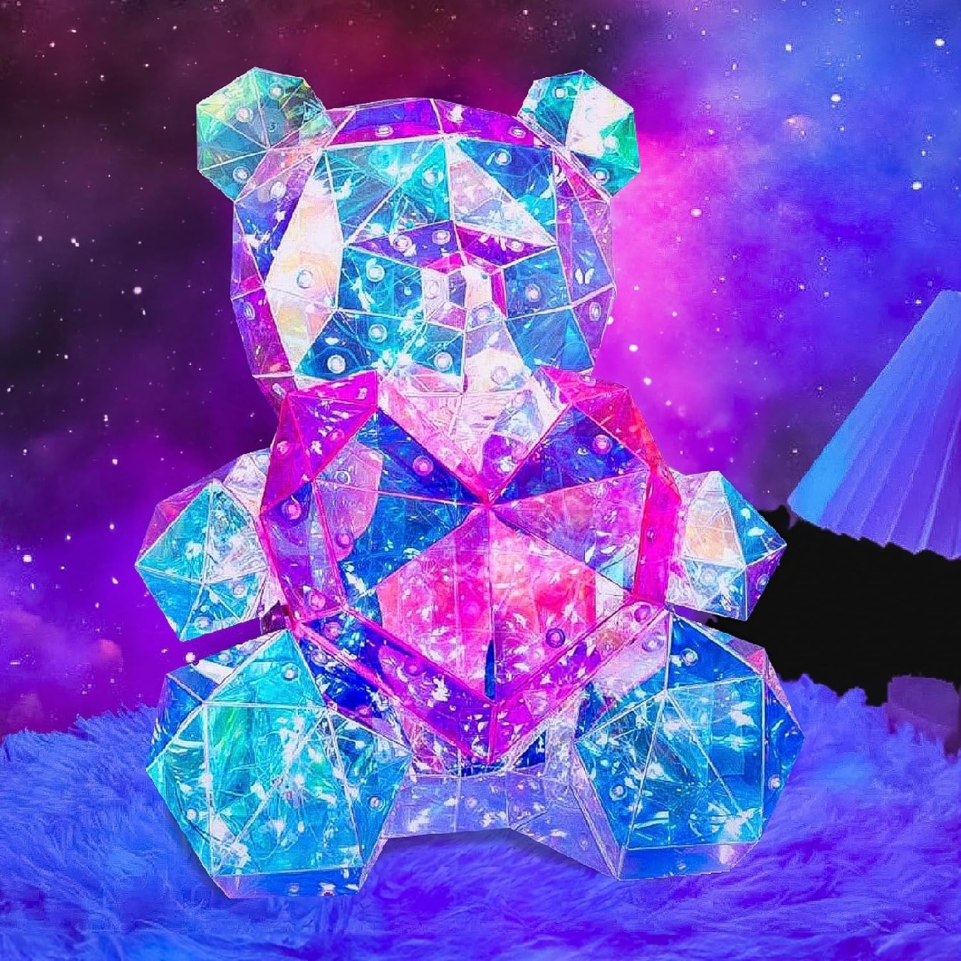 LED Bear with Pink Heart Small