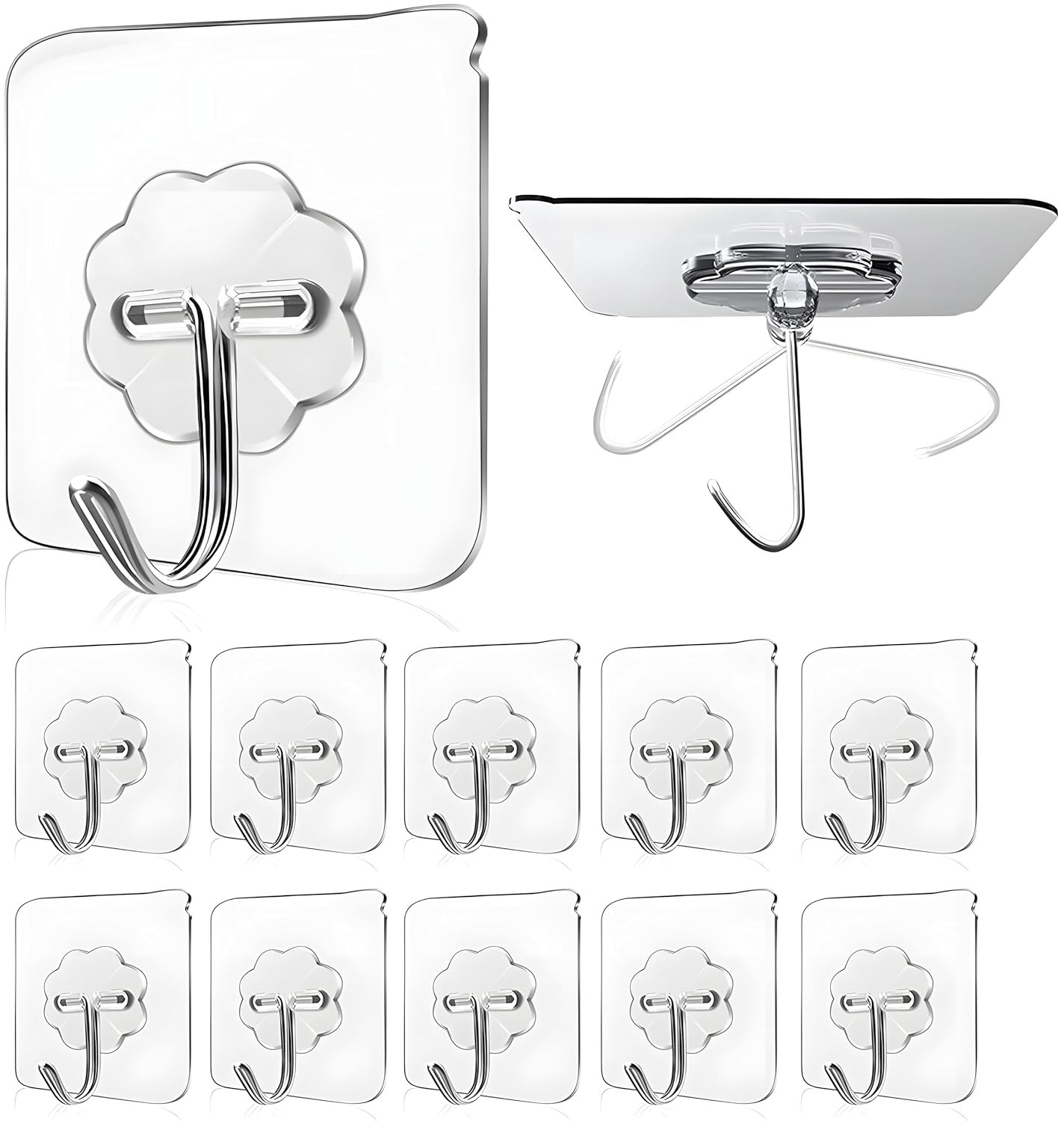 Wall Hooks for Hanging Strong Hook for Wall Hanging Hook Without Drill Self Adhesive Hooks for Wall Heavy Duty Wall Stick Hook Wall Hanger Hook