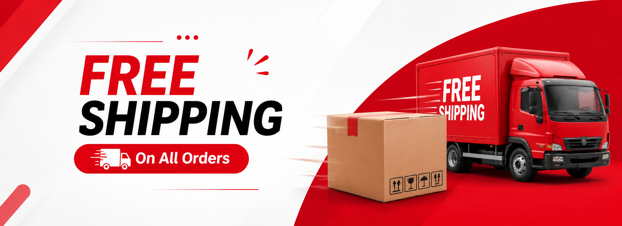 Free shipping promotion with delivery truck