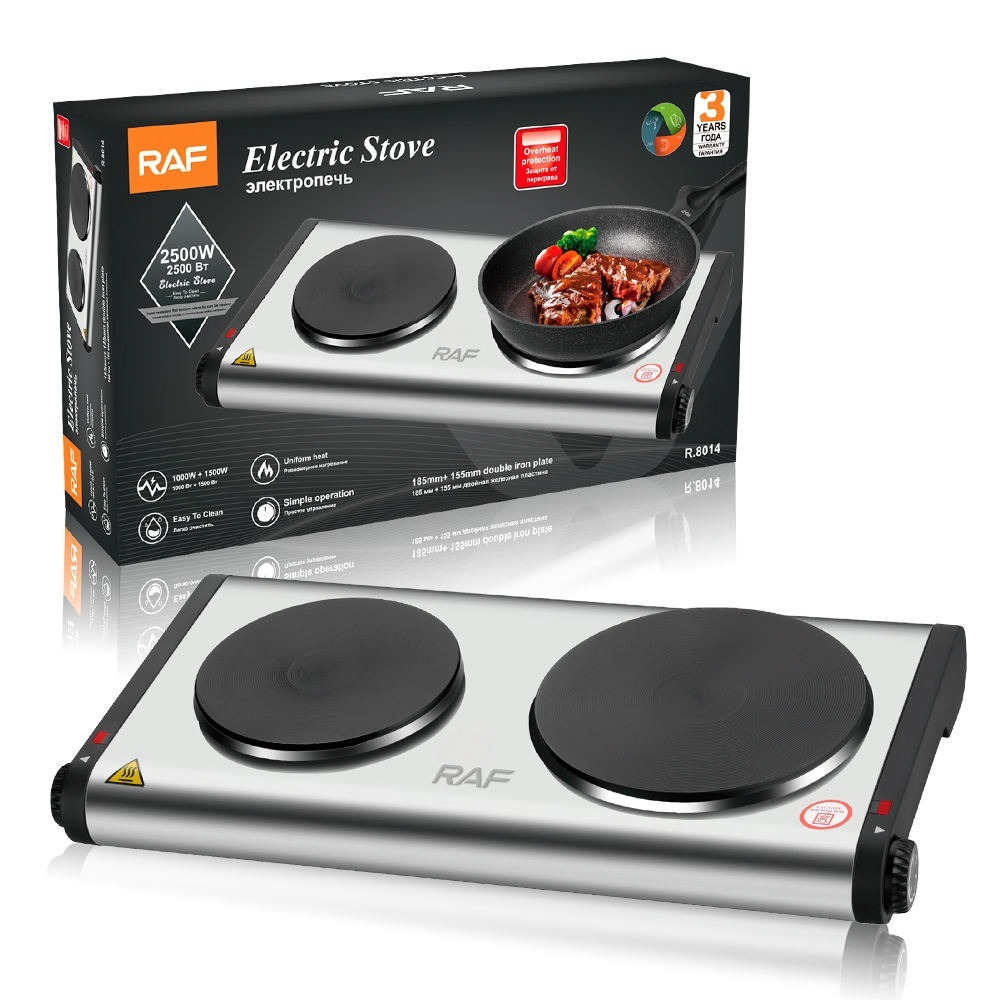 RAF Electric Cooking Stove Countertop 2 Burner Electric Hot Plate