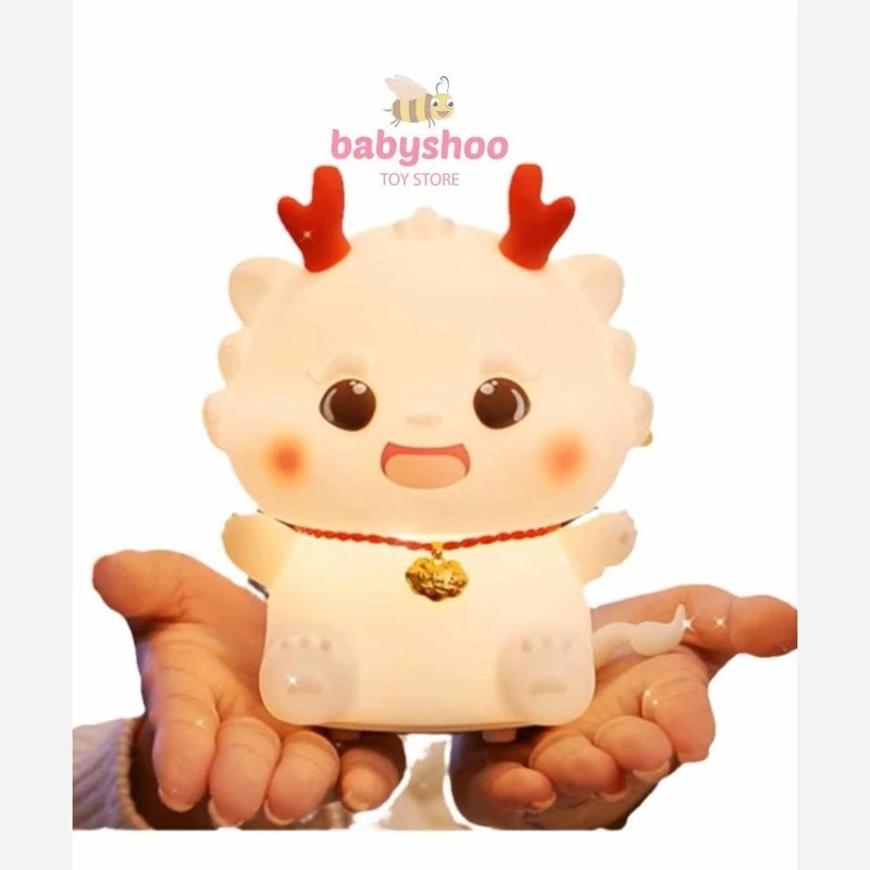 Bunblic Dragon Night Lights Night Lamp NightStand Lamp Silicone Nursery Light Small LED Desk Lamp for Home Nursery Bedside Decoration Luxury Packaging Bag
