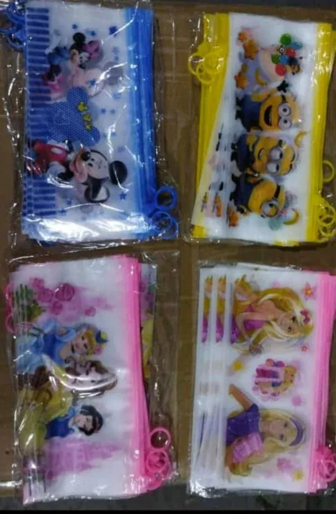 Plastic Cartoon Stationery Zip Pouch For Pen Pencil & Multi Utility Best For Return Navratri Gifts Mix Design Party Favor For Kids In Bulk Storage Pouch Cosmetic Pouch