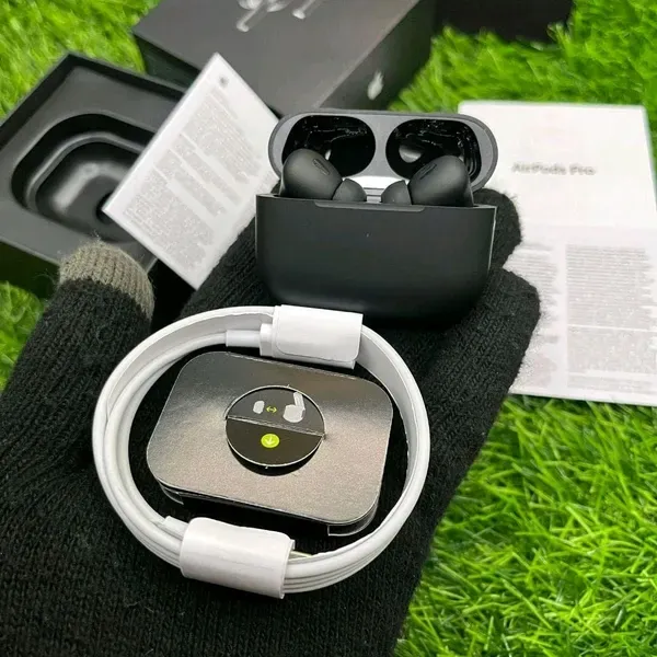 Airpod Pro2 Black 💯% Og C type Beep Sound Pop up Window + Touch + beep Sound (BLACK COLOUR TYPE-C)
