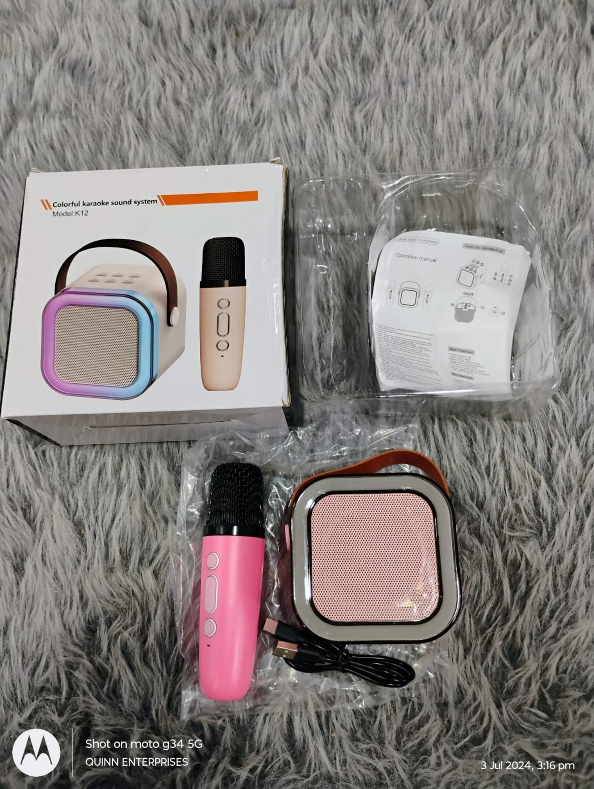 K12 Speaker Machine Bluetooth-Compatible Wireless Karaoke Mic Speaker