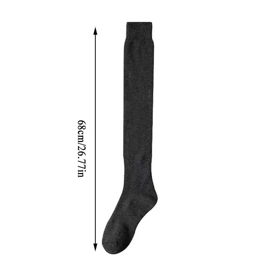Women Knit Thigh-High Over the Knee Socks Winter Warm Long Pile Wool Stockings