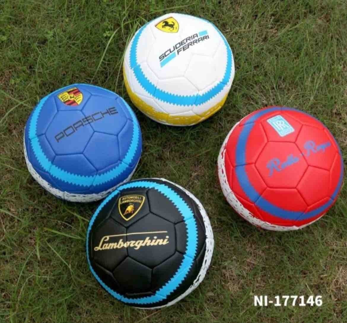 Lamborghini Black Premium PU Leather Football (Size 5) | Durable Training & Match Ball