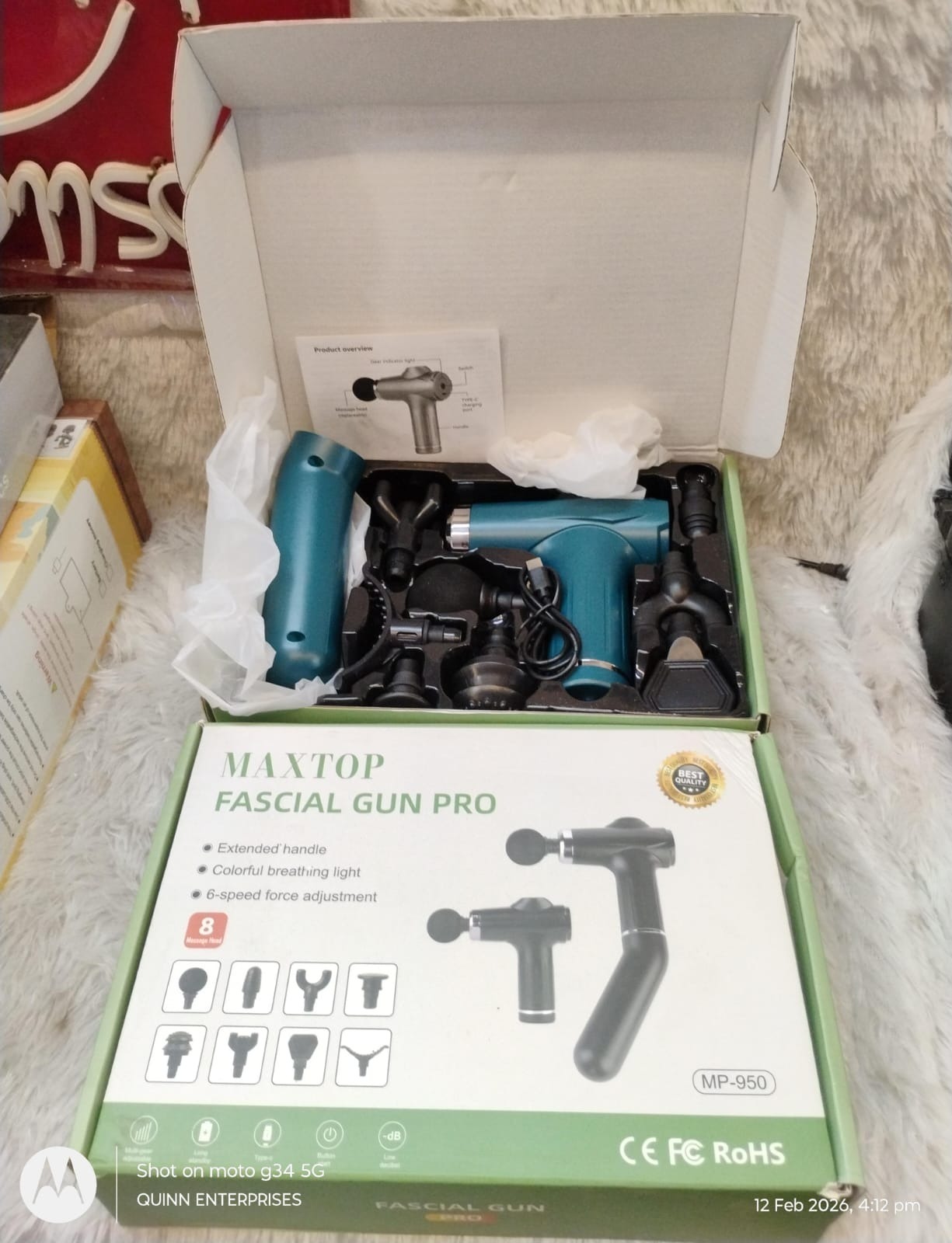 A1 Maxtop Fascial Gun Pro Rechargeable ABS Plastic Facial Massage Gun with Vibration Technology for Neck, Face, and Body