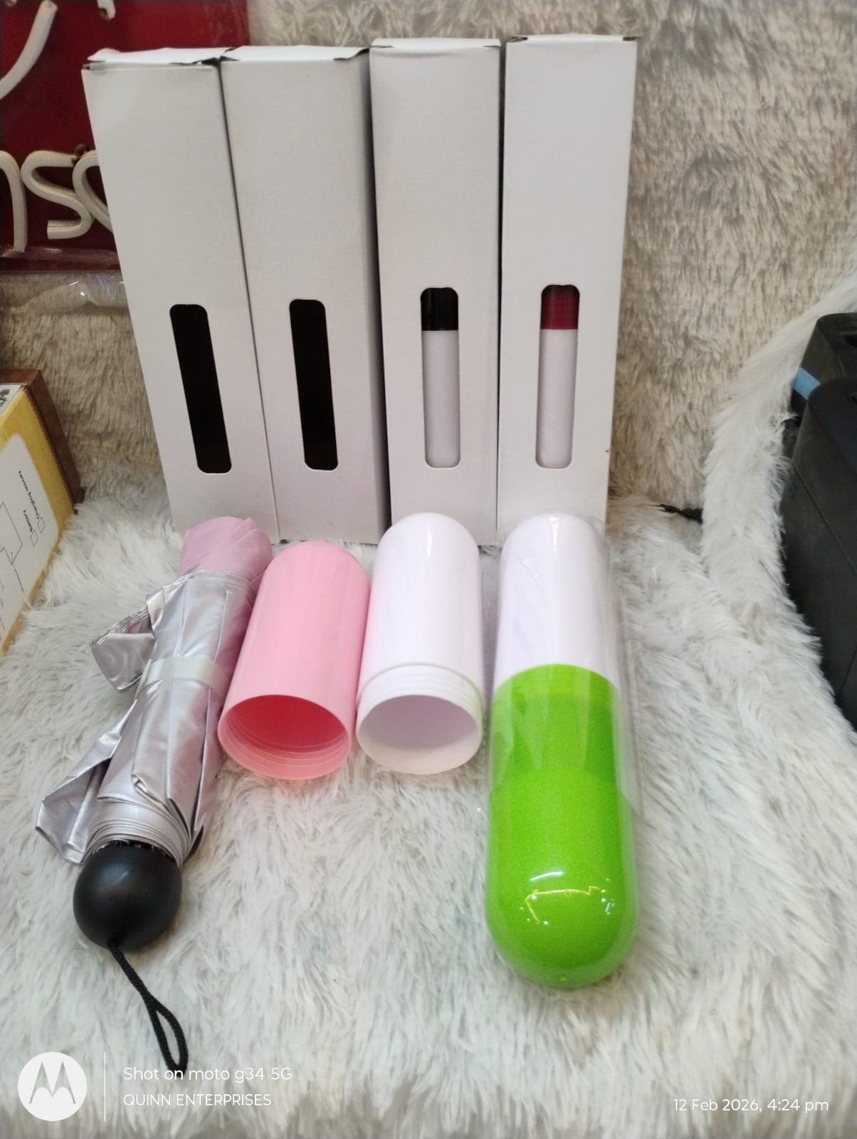 2 Fold Capsule-Shaped Big Size 100 CM Umbrella UV Coated, Compact, Travel Umbrella for Rain & Sun
