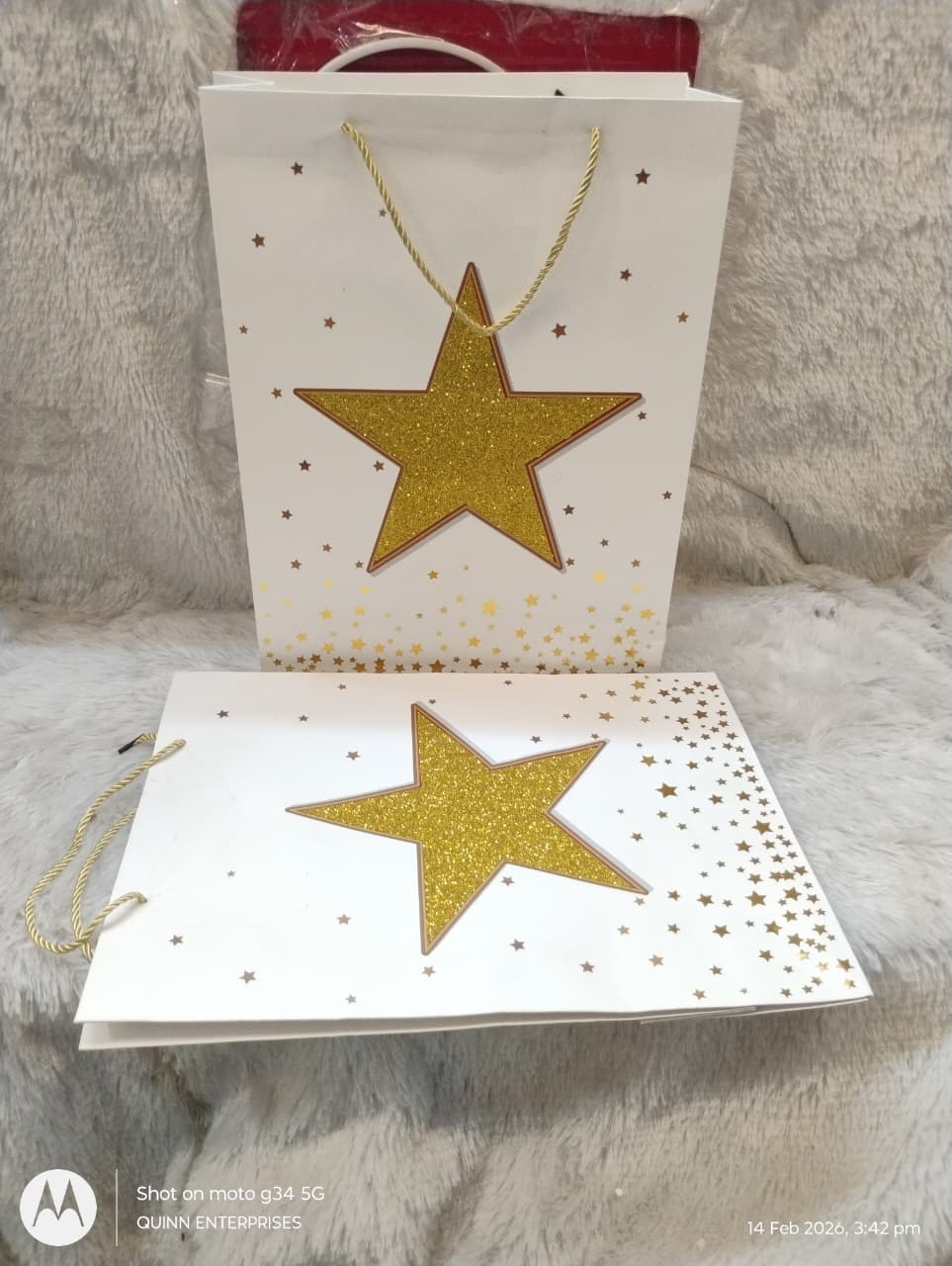 Glitter Star Paper Carry Bag L size