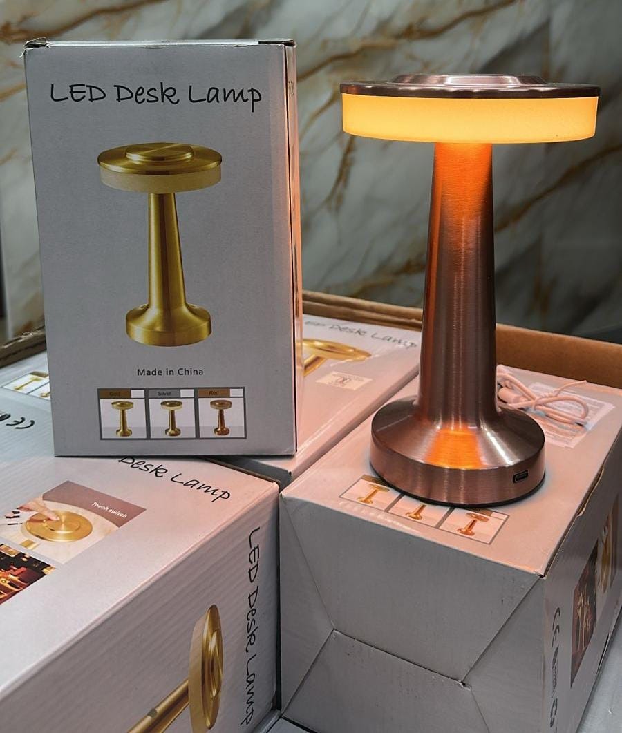 Big Rond Table Lamp  Soft Warm Light – Desk Lamp for Bedroom, Living Room, Office (Battery C:18650-1200mAh, Battery Life 4-6 Hr)