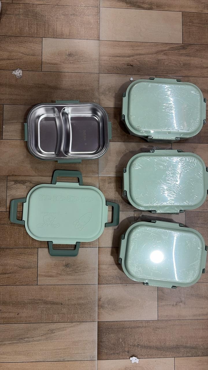School Tiffins  Green Stainless Steel Insulated Lunch Box |650ML