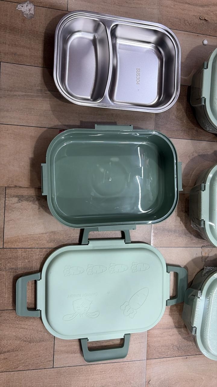 School Tiffins  Green Stainless Steel Insulated Lunch Box |650ML