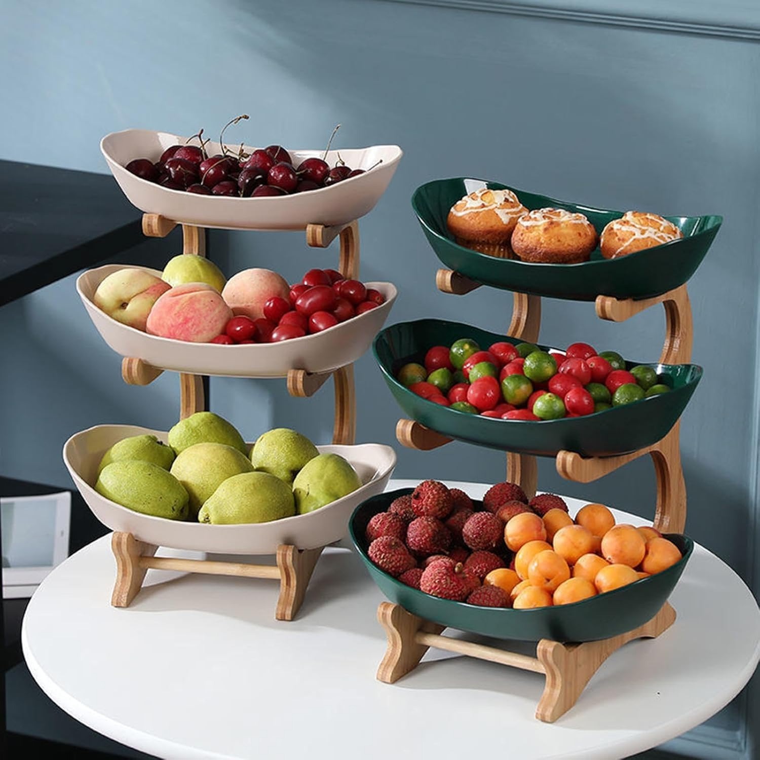 Countertop Fruit Basket Oval Fruit Basket Stand for Cake Vegetable Farmhouse