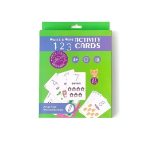 Write and Wipe Activity Cards | Fun Easy Educational Learning Cards for Kids Aged 4+, 26 Reusable Numbers Illustrated Cards With Marker