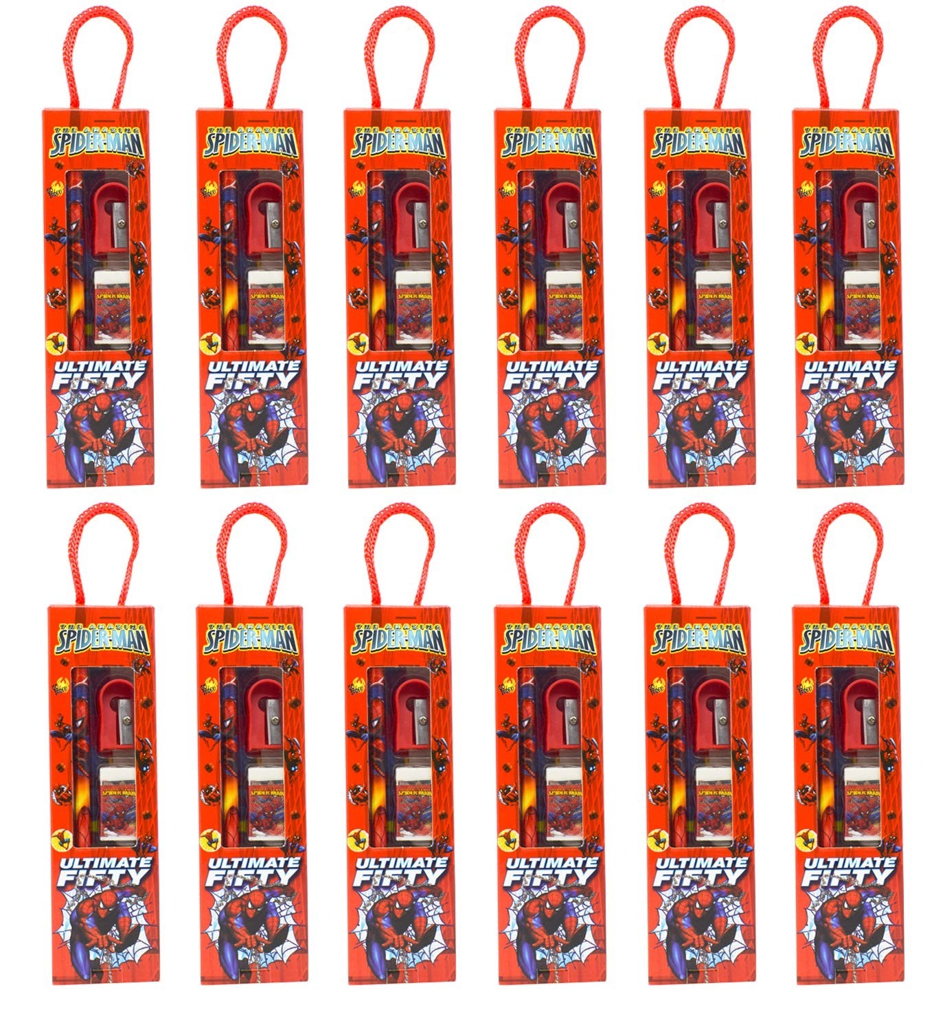 Cartoon Character Red Stationery Gift Pack for Kids for Birthday Return Gifts Theme Party