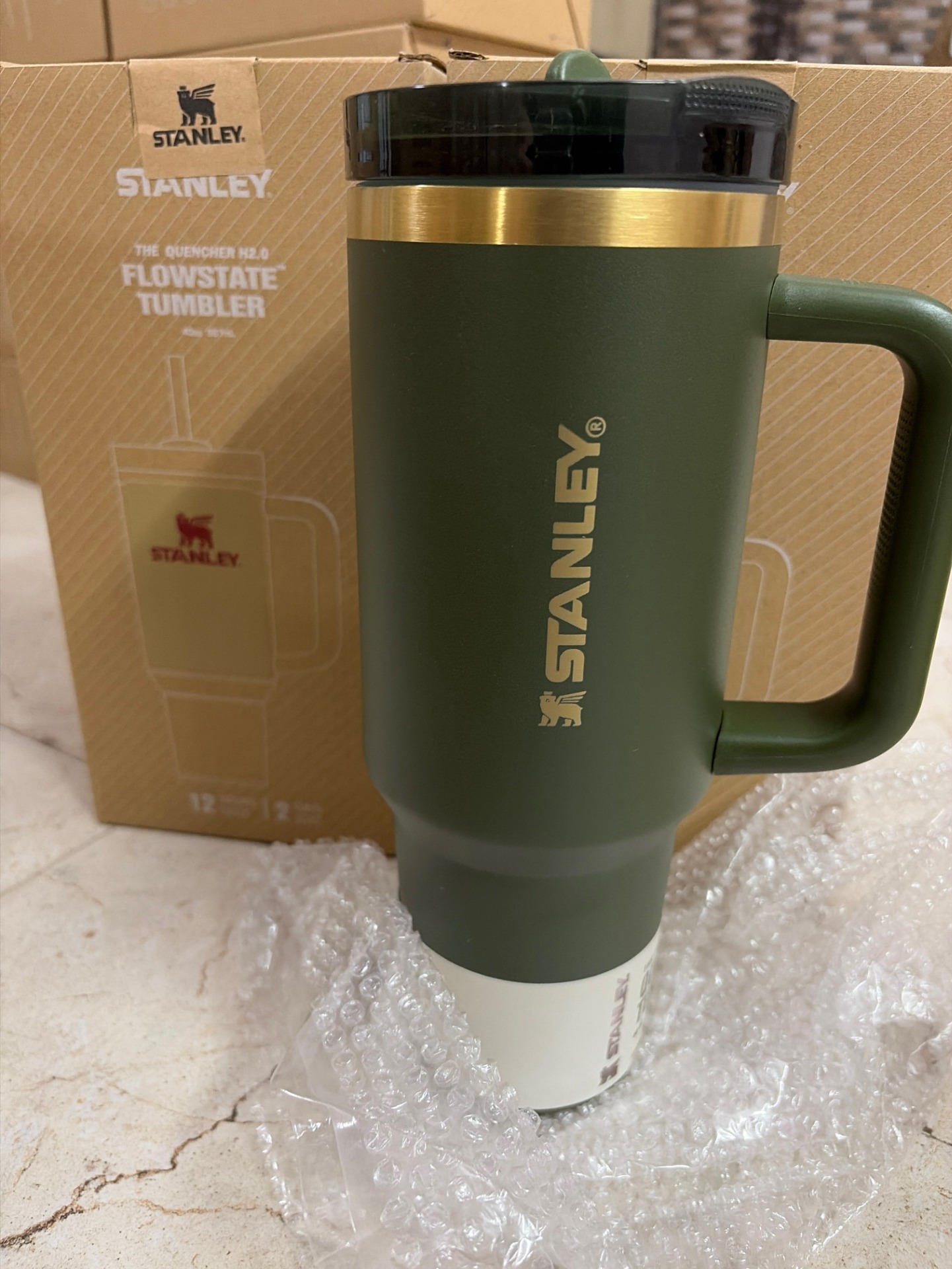 Stanley Flip Straw Stanley ProTour Quencher - 40oz | Limited Edition GREEN RARE Stanley 30oz Cypress ProTour Quencher Tumbler LIMITED EDITION