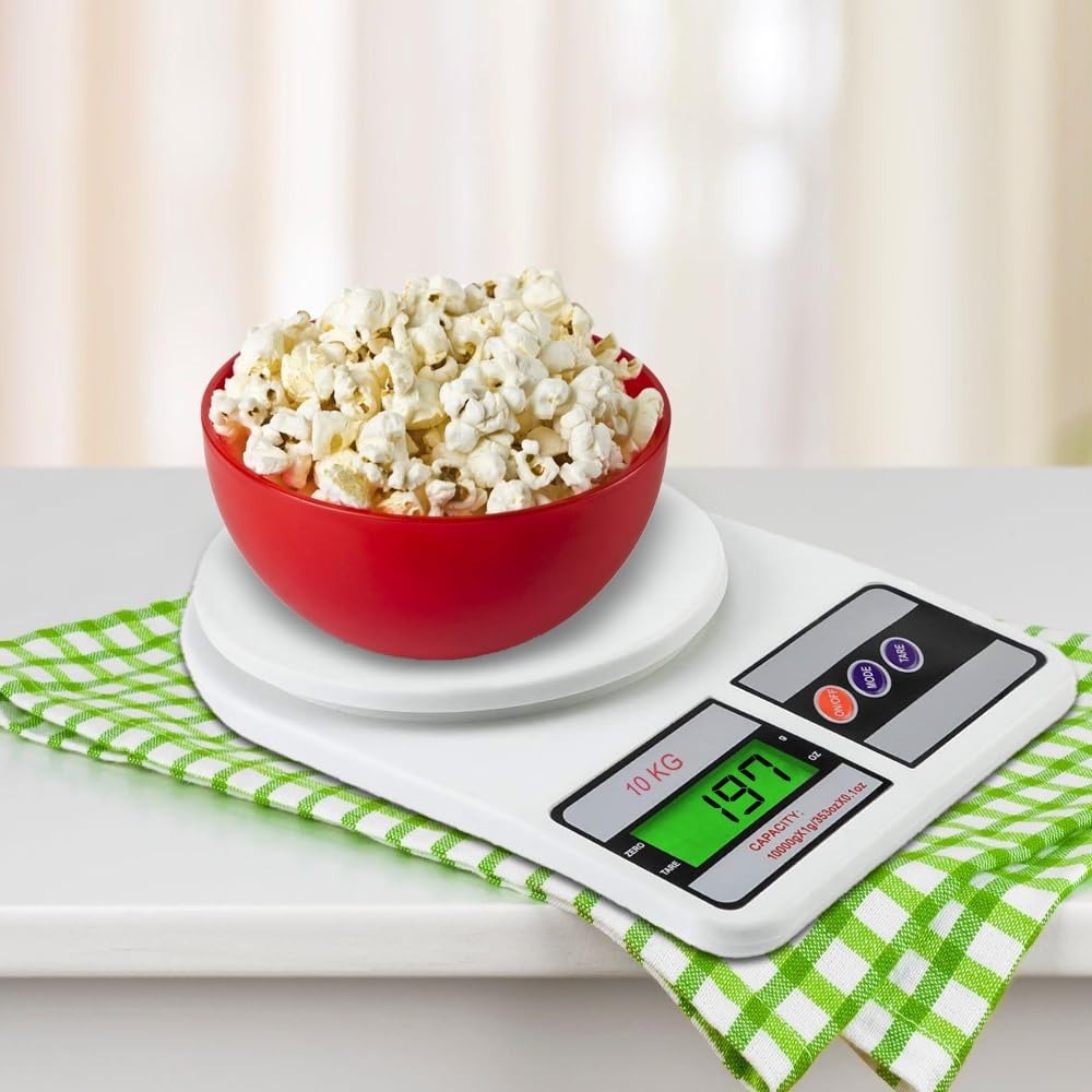 SF-400 Digital Kitchen Weighing Scale | 10Kg x 1g Precision | Food Scale with LCD Display for Cooking, Baking, Meal Prep & Healthy Diet | Compact Electronic Weight Machine for Home