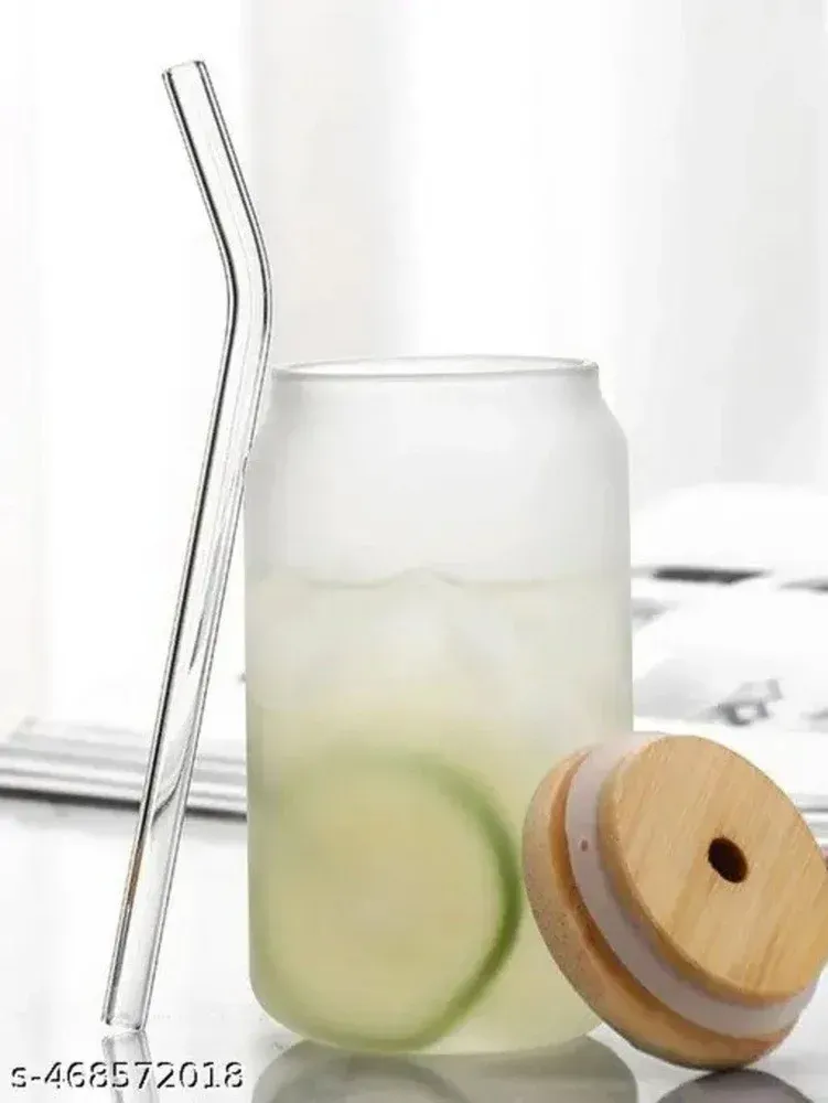 16oz Sublimation Glass Tumbler (Clear or Frosted) With Straw And Brush | Glass Jar | Glass Can | Sublimation Blanks |
