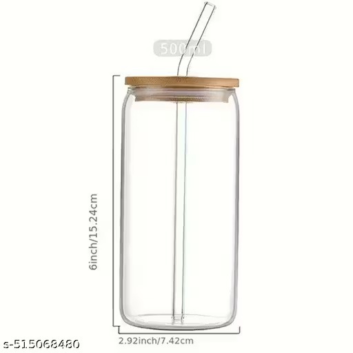 16oz Sublimation Glass Tumbler (Clear or Frosted) With Straw And Brush | Glass Jar | Glass Can | Sublimation Blanks |
