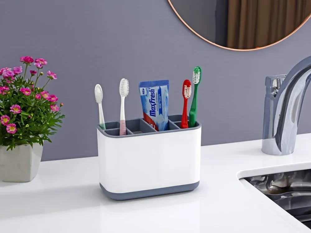 Cutlery Holder & Utensil Caddy – Rust-Proof Countertop Spoon Fork Knife Organizer with Drain Holes & Handle Medium Size