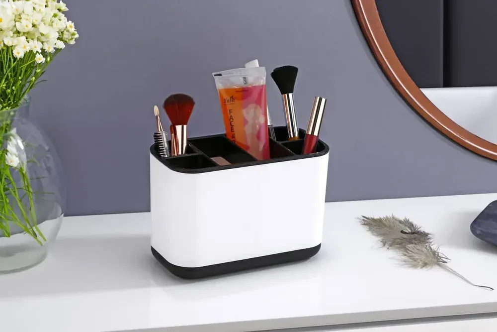 Cutlery Holder & Utensil Caddy – Rust-Proof Countertop Spoon Fork Knife Organizer with Drain Holes & Handle Medium Size