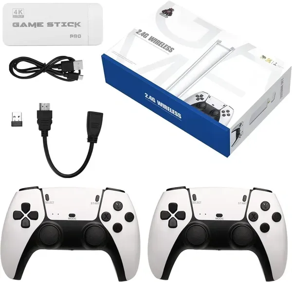 Wireless Retro Game Console, 20000+ games Retro Gaming Console, Retro Game Stick, Plug & Play Video TV Retro Game Stick, Built-in 64G, 9 Emulators, Premium Gaming Dual Controllers (M15-64G)