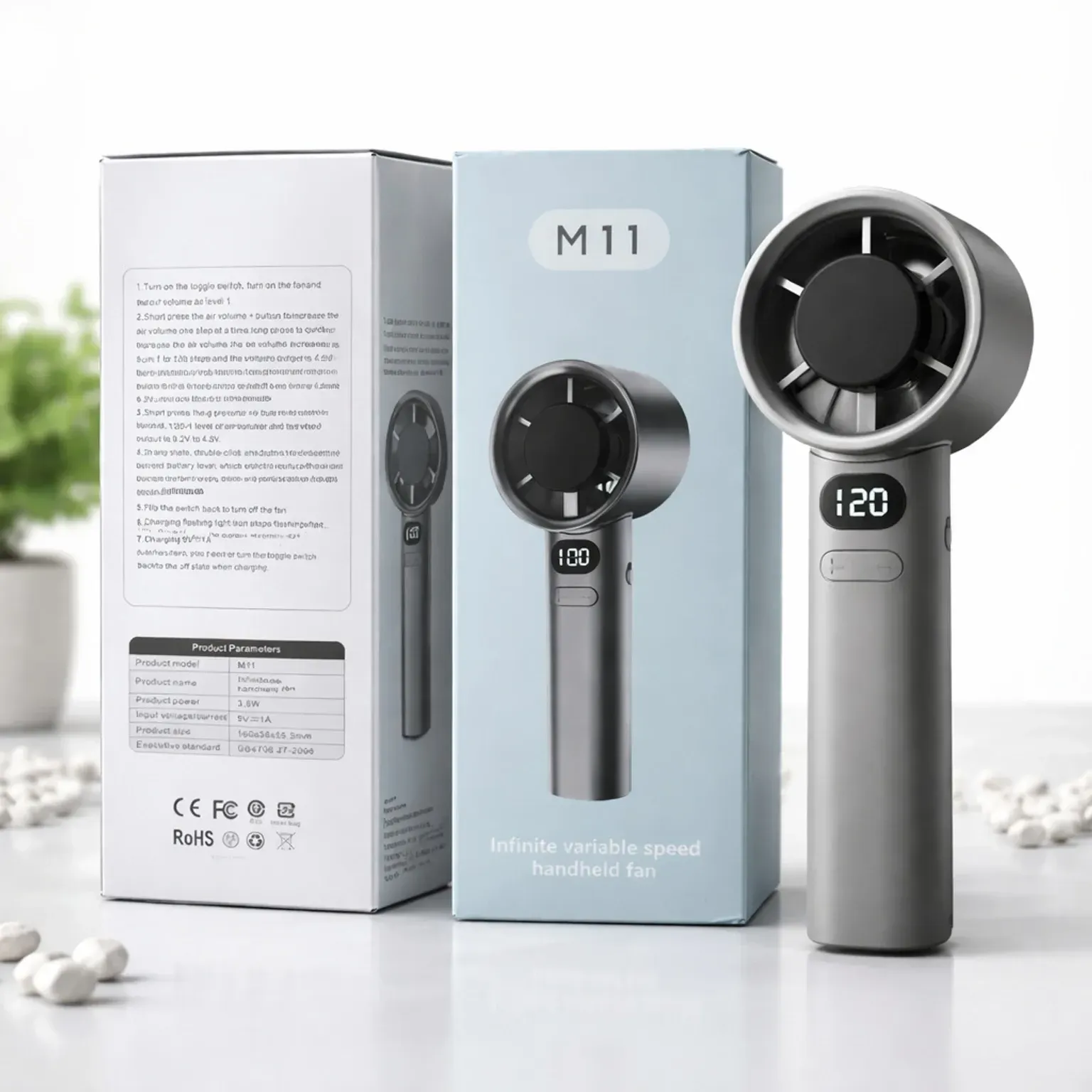 M11 Portable Mini High-Speed Hand Fan, Powerful Handheld Fan, Fast Cooling, Rechargeable USB Fan for All Travel Indoor Outdoor Use