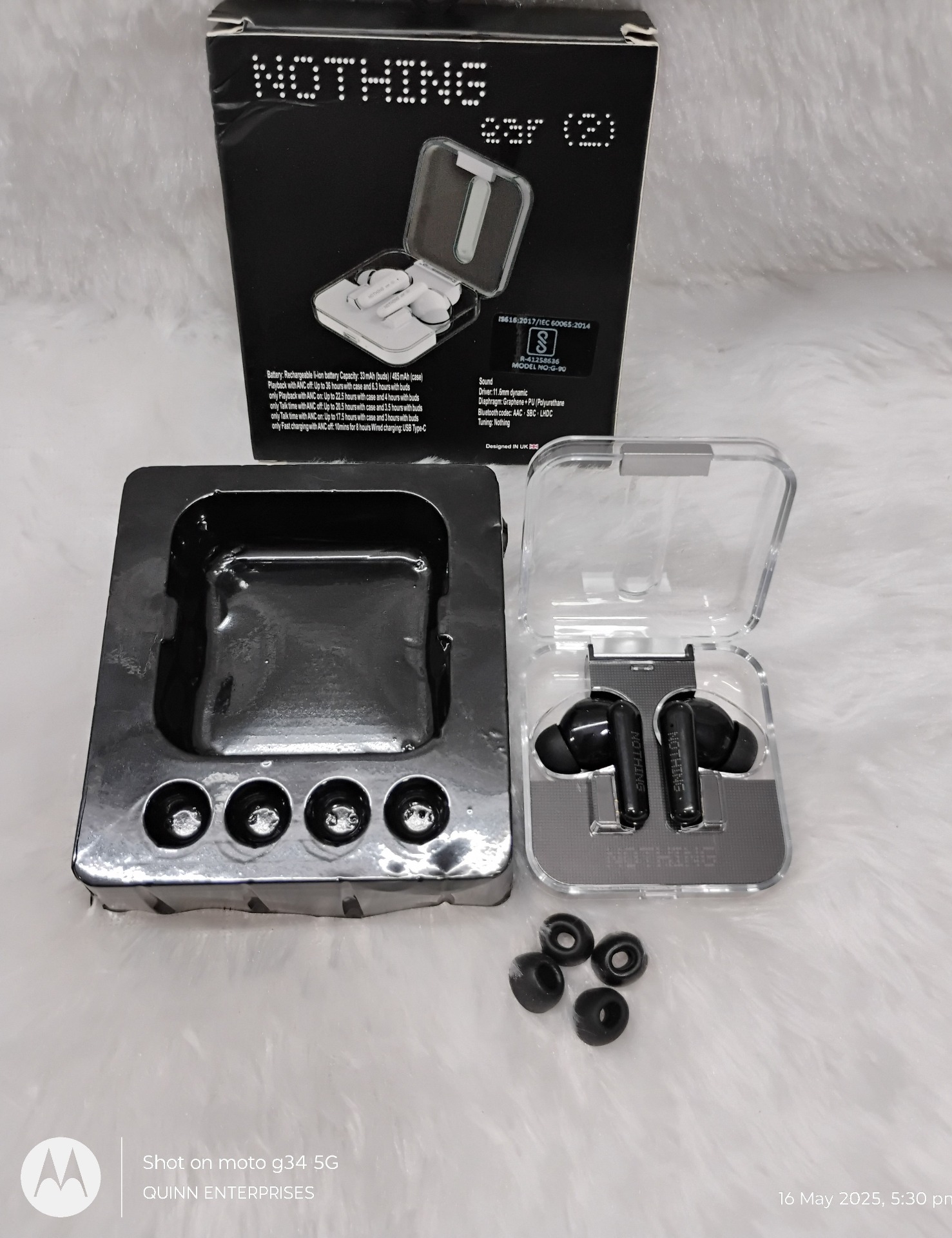 Nothing Ear (2) 2023 | Dual chamber sound | Hi-res audio | Smart ANC | Dual connection Bluetooth  (White, True Wireless)