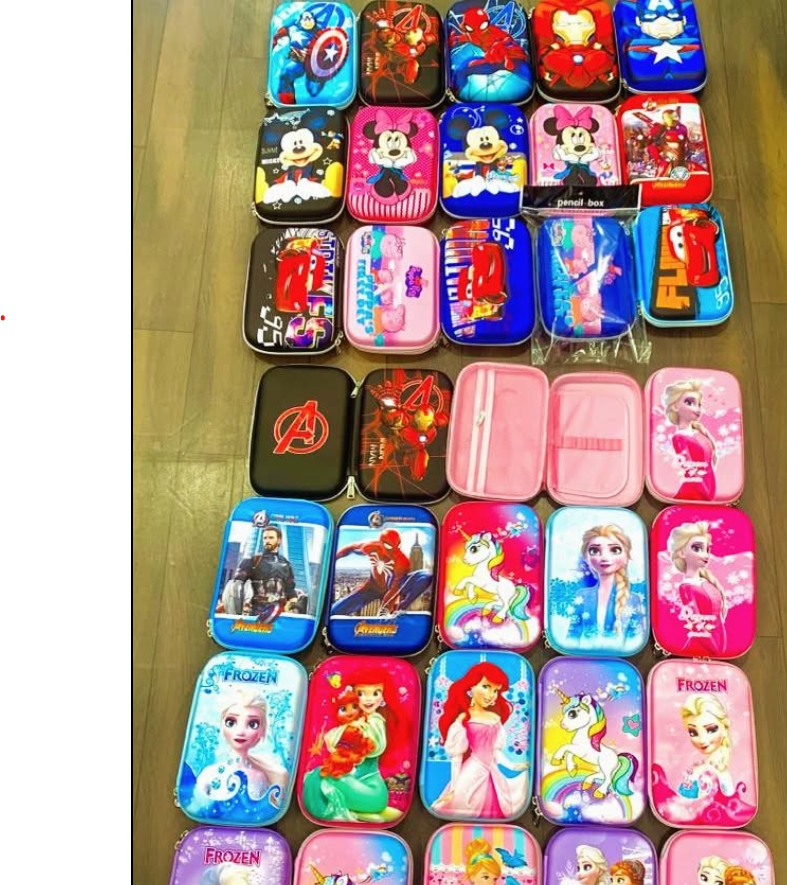 A5 3D Cartoon Print Design Stationery Compass Pencil Box One Side Kids Students School Activities Birthday Party Return Gift