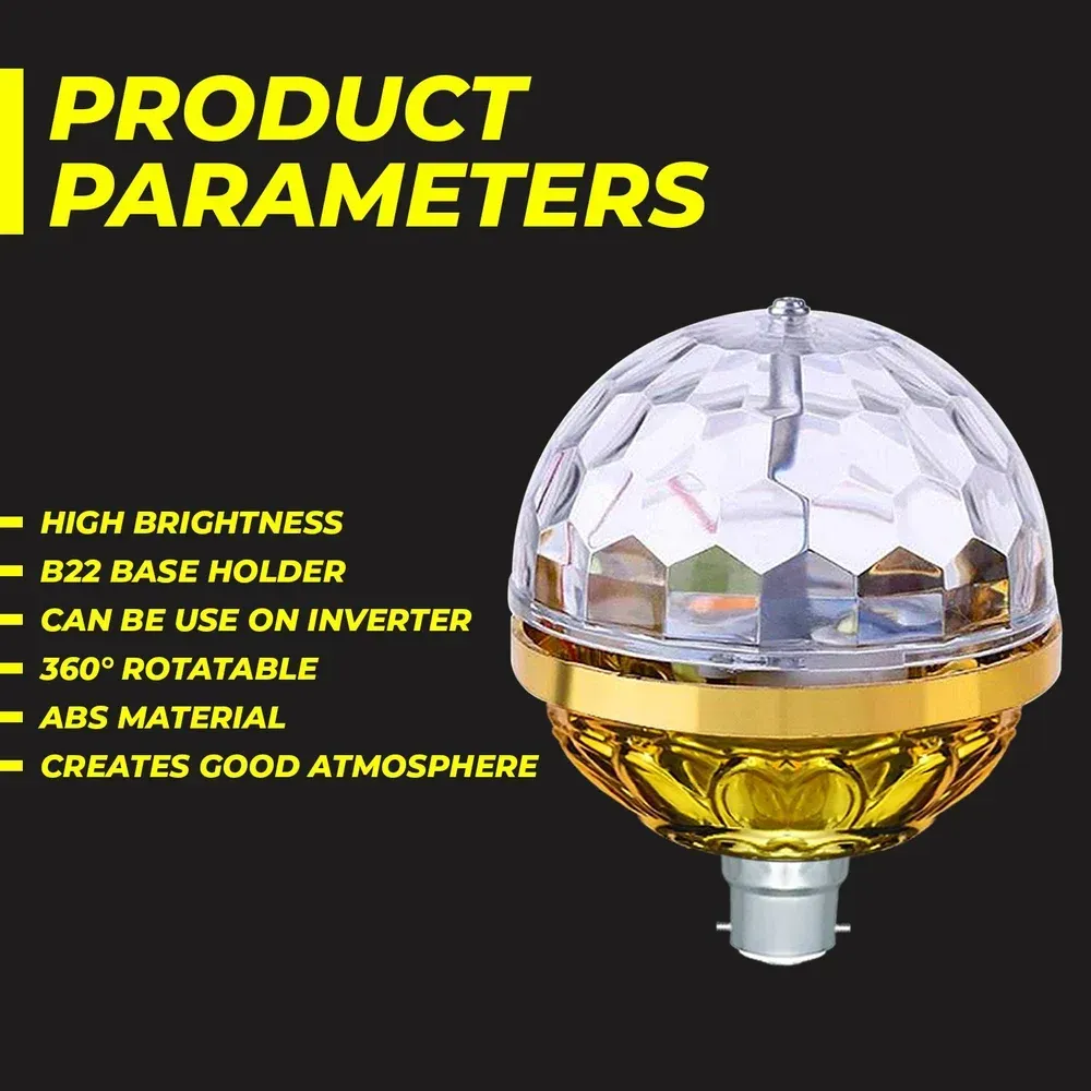 Multi color Golden Jumbo Rotating Disco Bulb